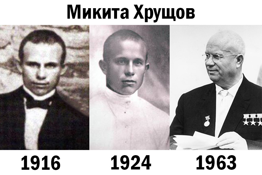 Микита Хрущов у різні роки