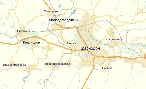 Краснодон карта города