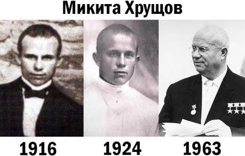 Микита Хрущов у різні роки