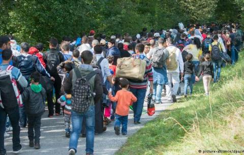 Біженці на австрійсько-німецькому кордоні